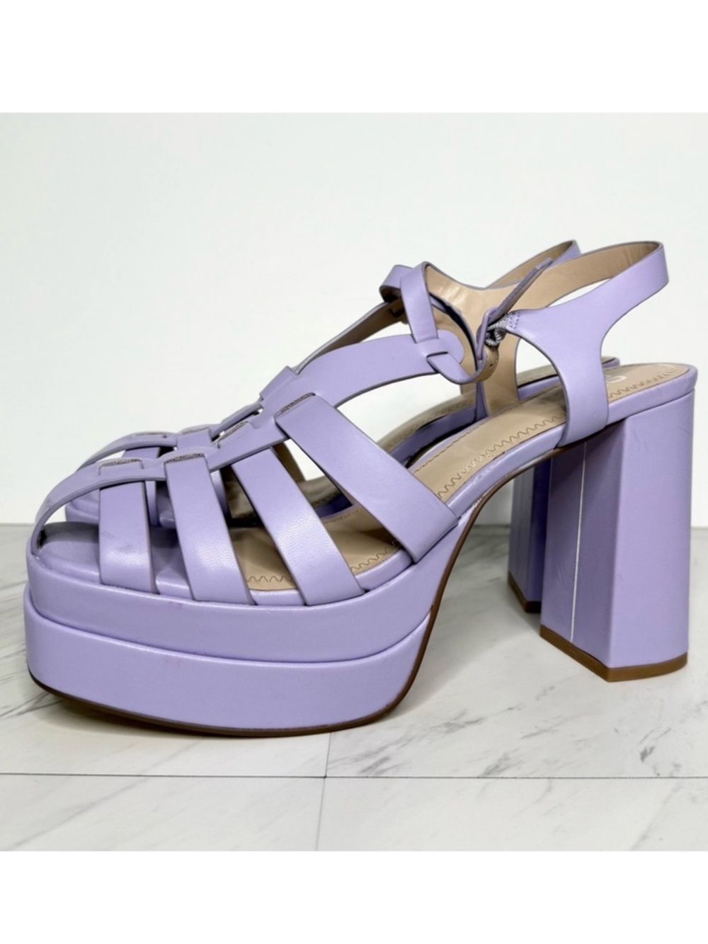 BP Amaya Fisherman Purple Platform Heeled Sandal 9 1/2 M